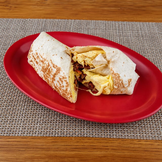 Cheesy Breakfast Wrap.